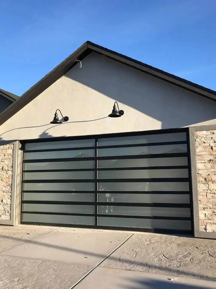 Charcoal contemporary carriage garage door