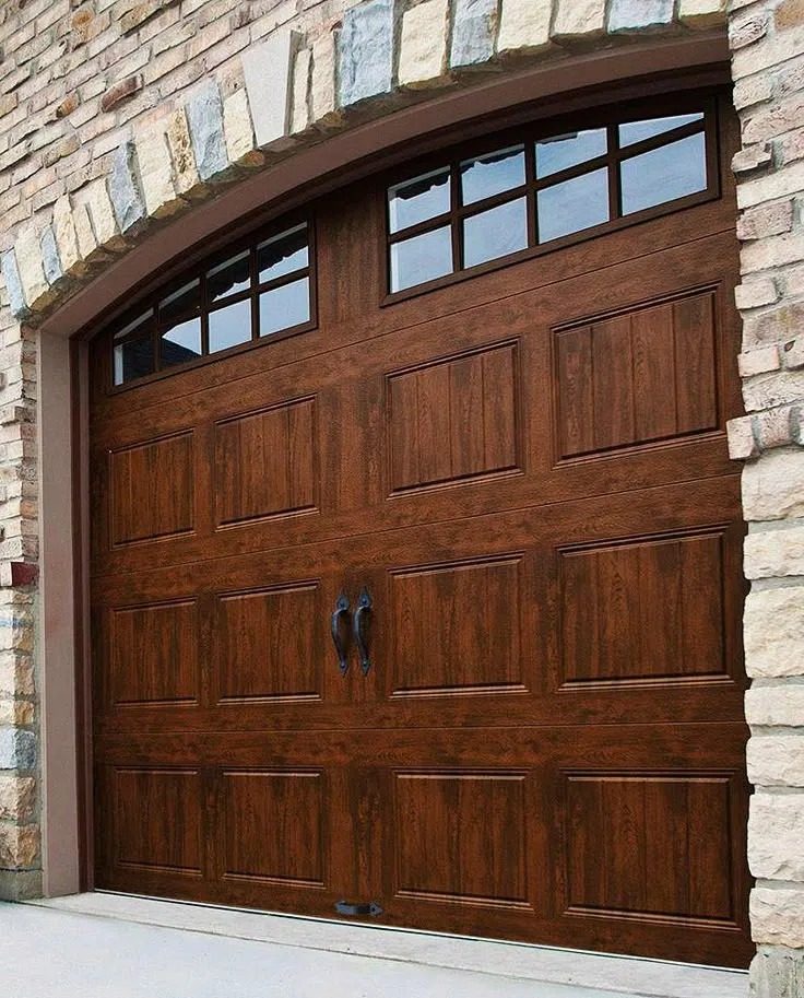 Modern black frame full-view glass garage door