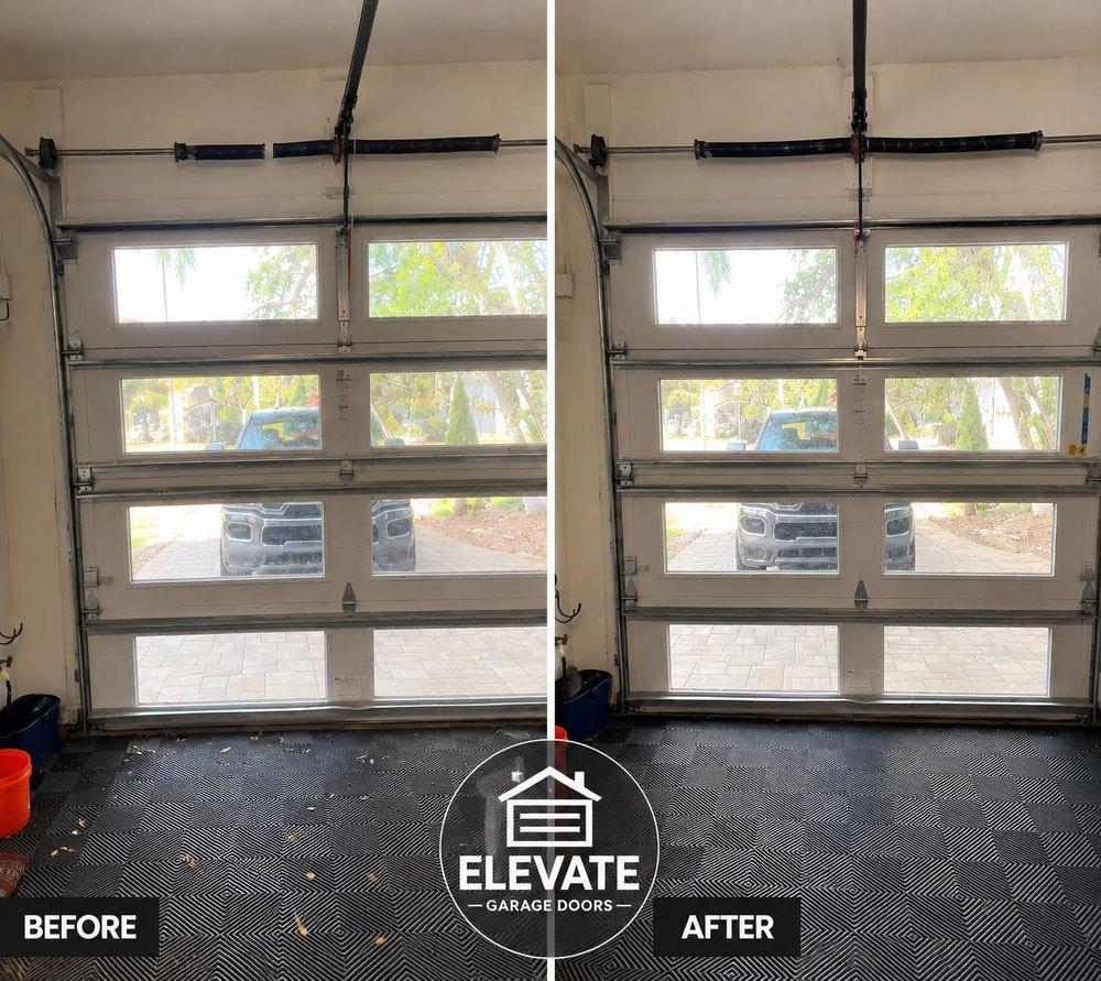 Before and after garage door