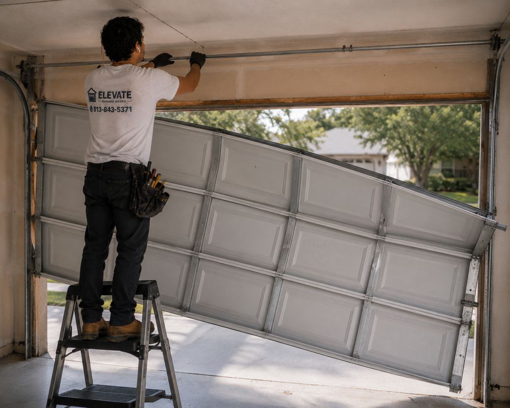 Off-track garage door repair