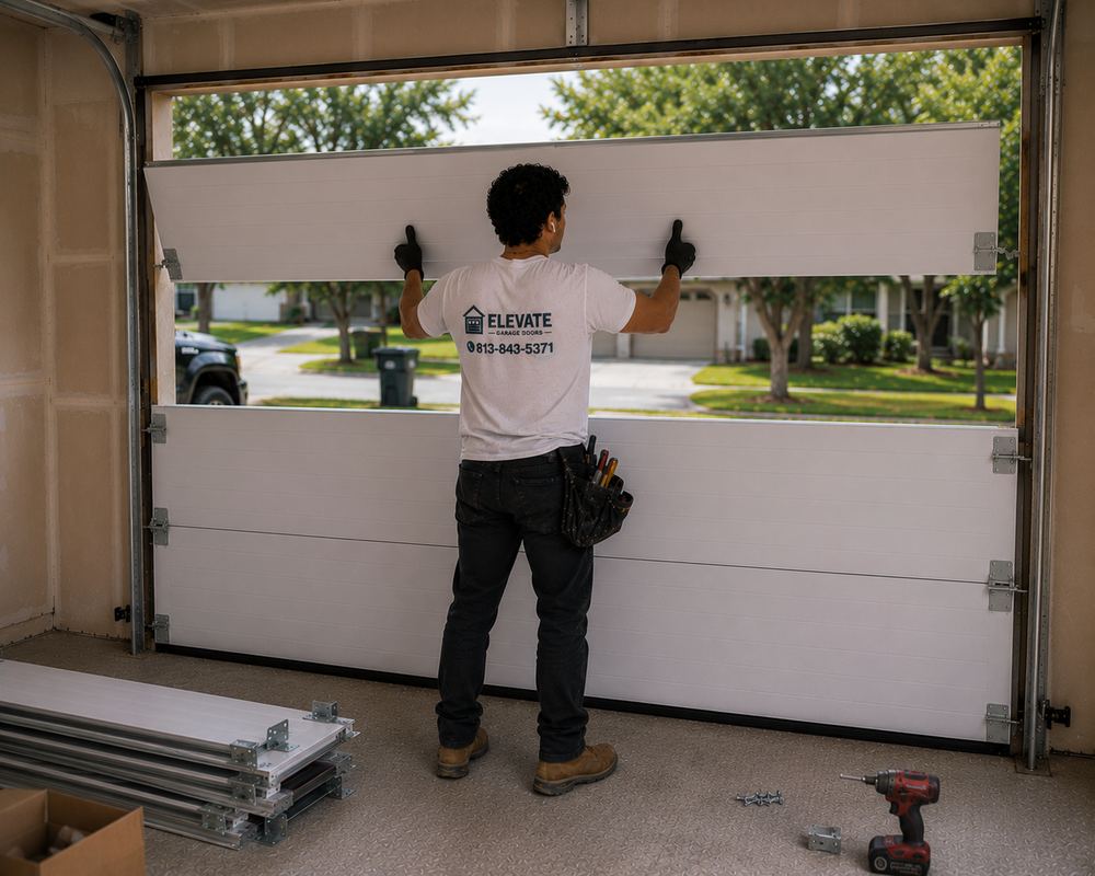 New garage door installation