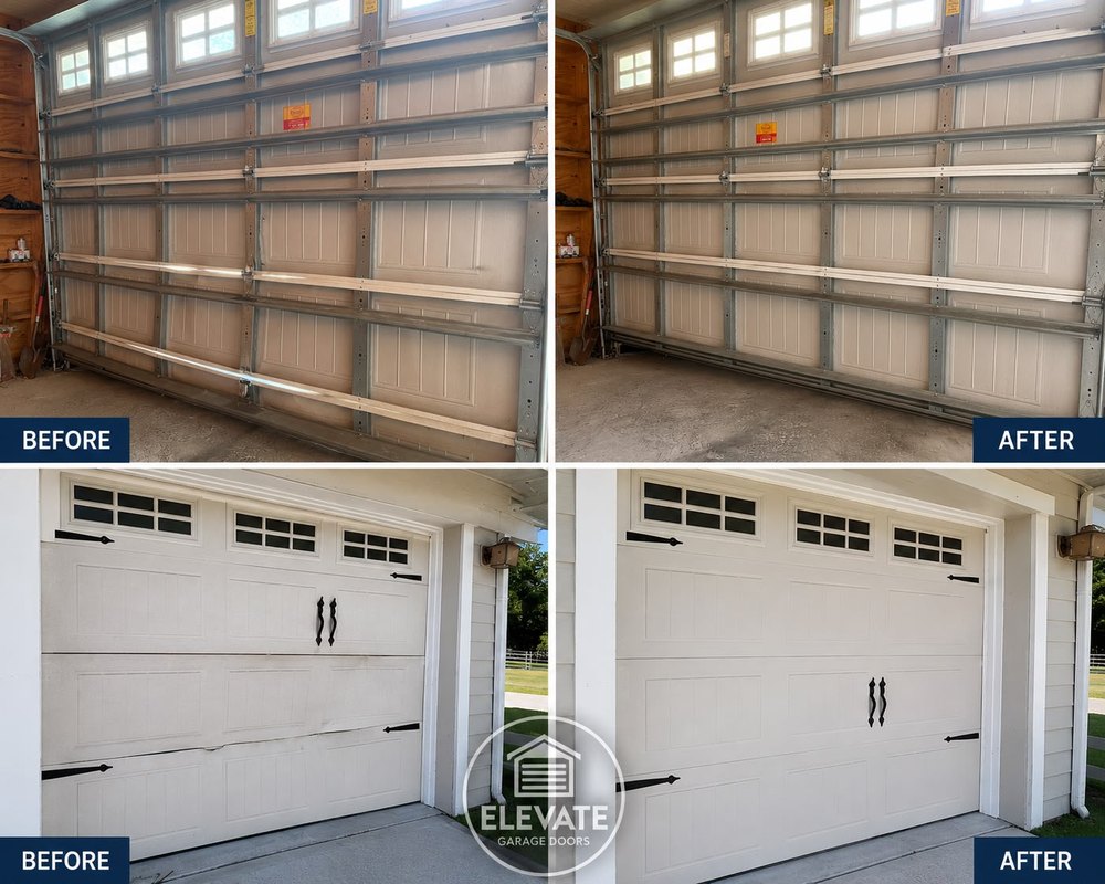 Before and after garage door