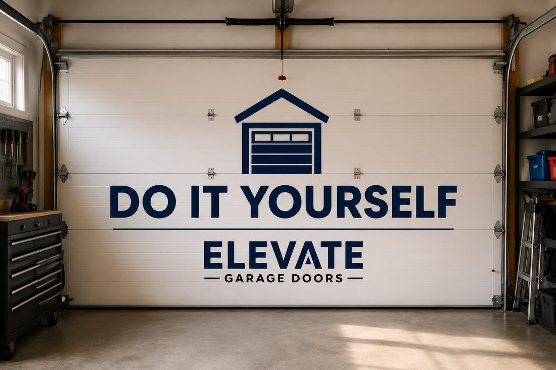 Elevate Garage Doors Do It Yourself branded garage interior