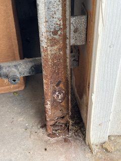 Rusted garage door track