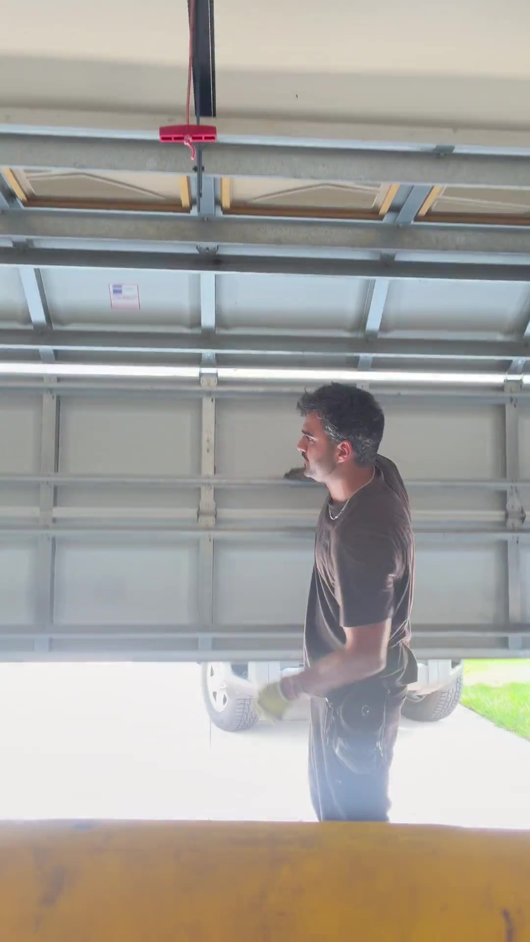 Garage door installation work video
