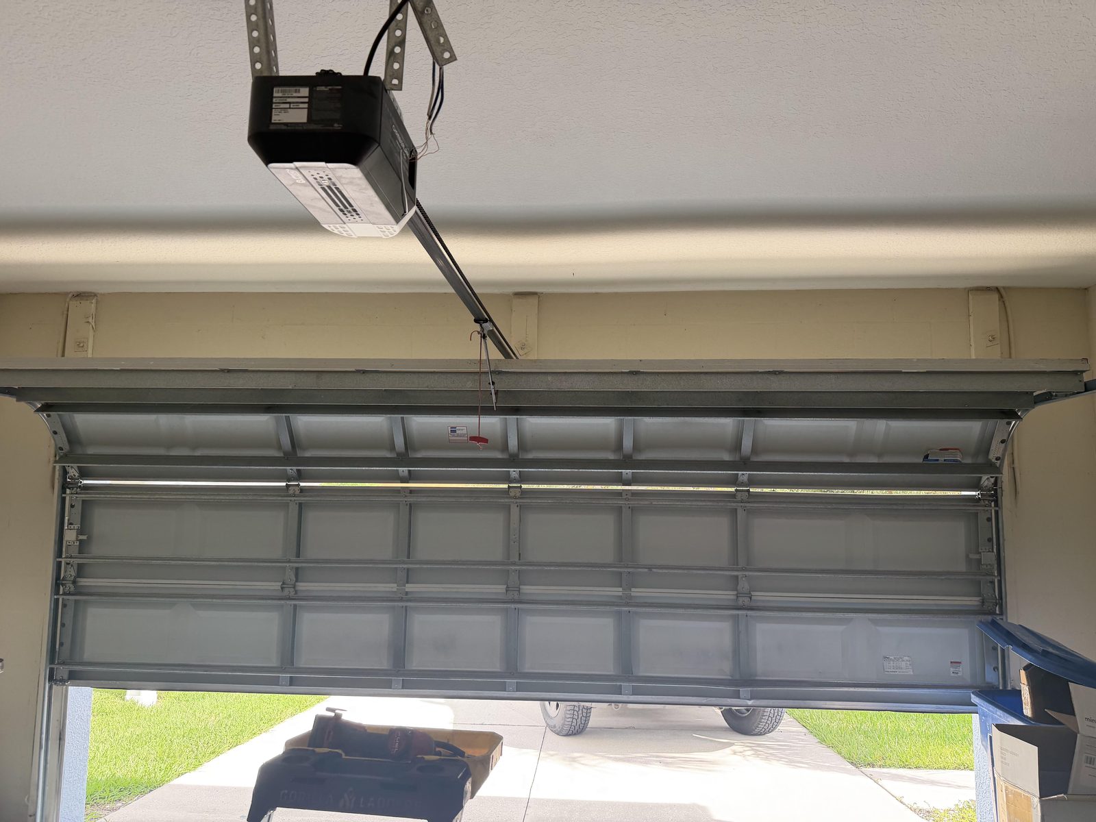 Completed garage door opener installation