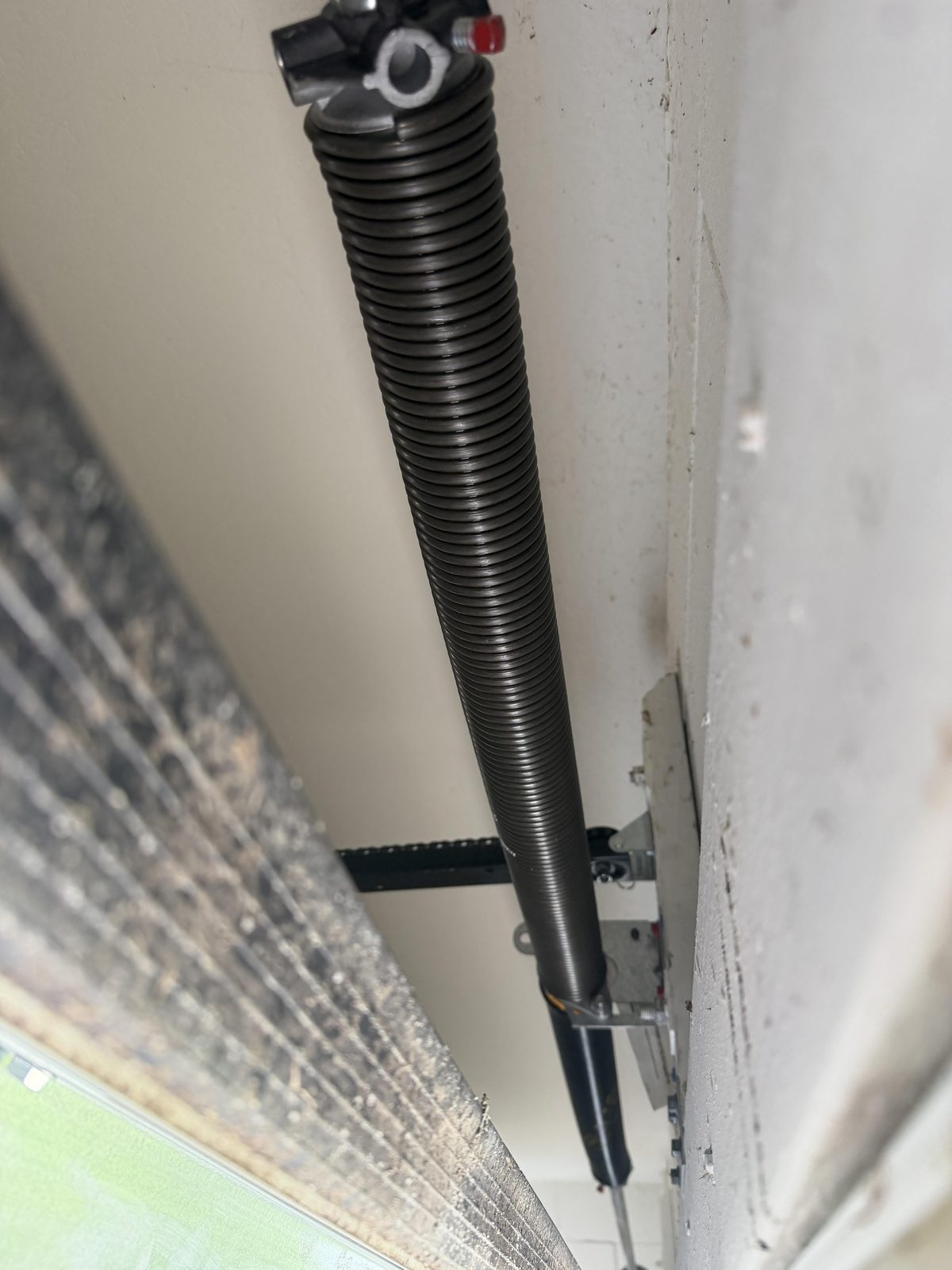 Garage door torsion spring vertical view