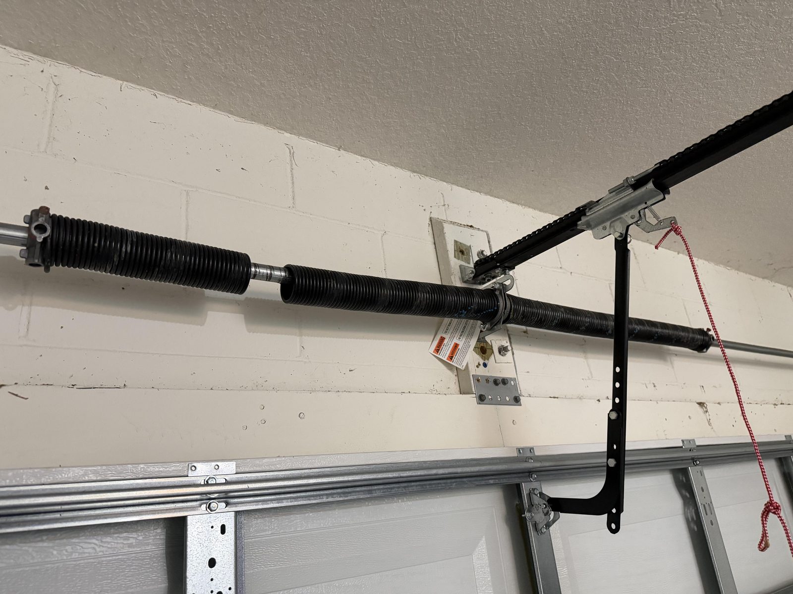 Torsion spring close-up detail
